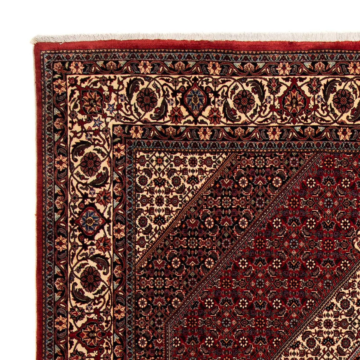 Alfombra persa - Bidjar - 247 x 202 cm - rojo oscuro