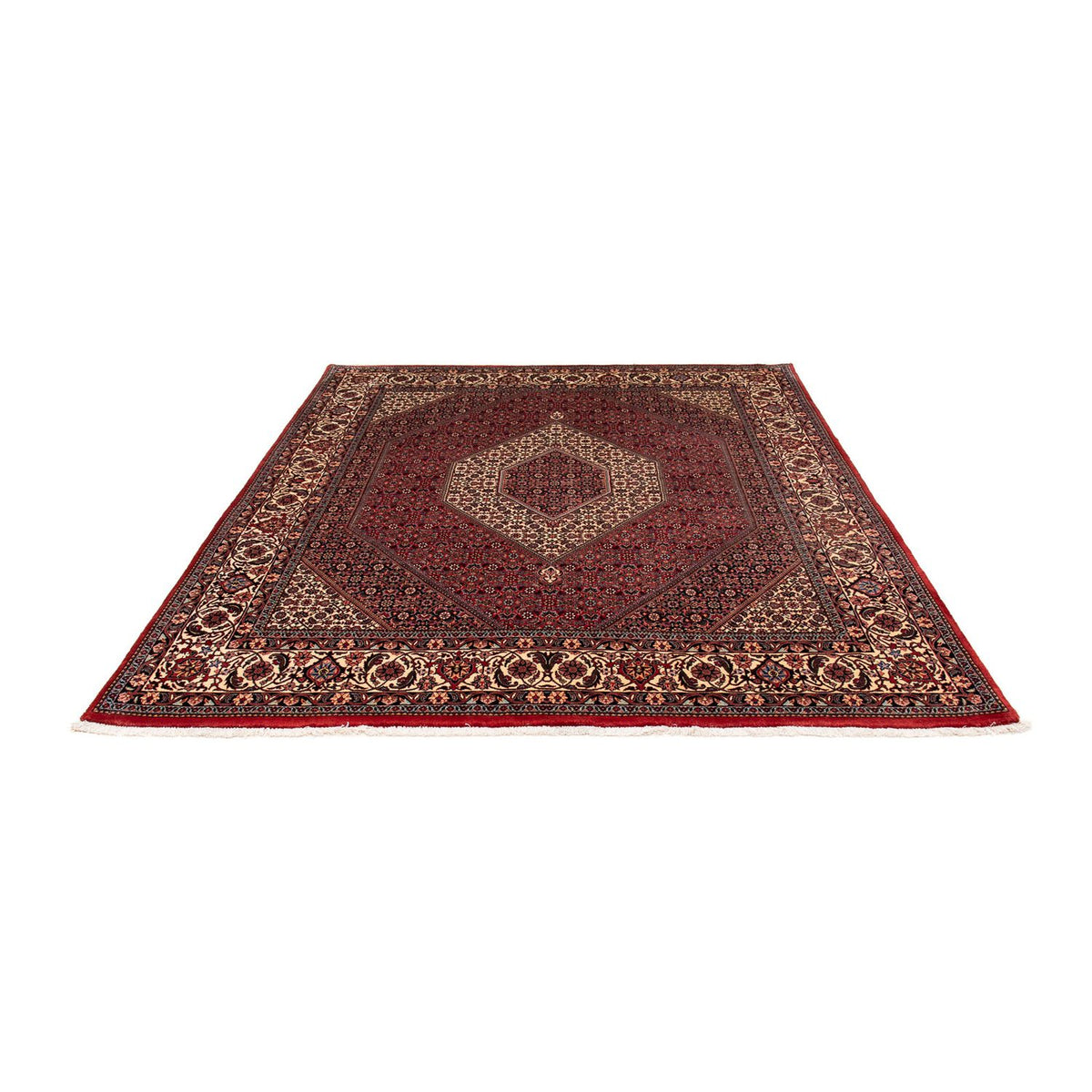 Alfombra persa - Bidjar - 247 x 202 cm - rojo oscuro
