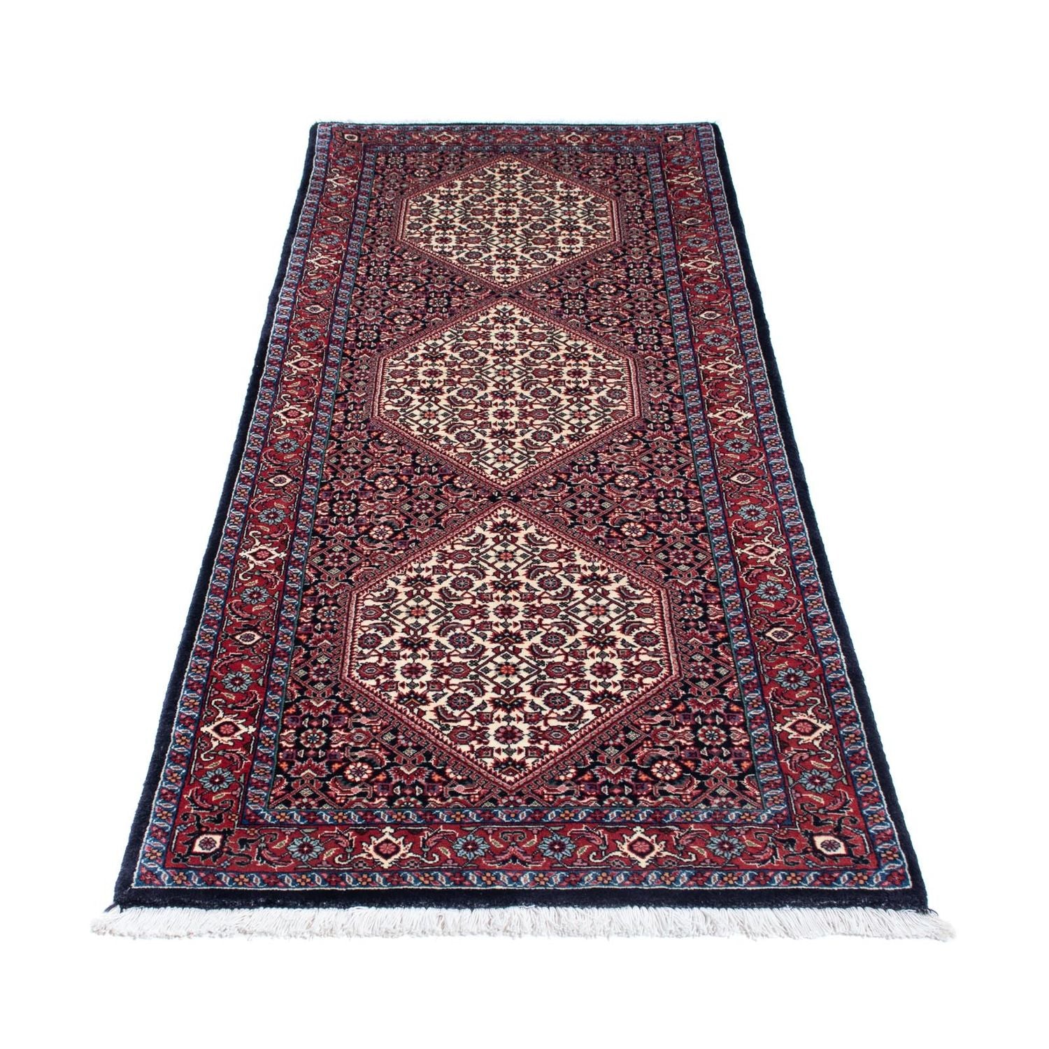 Alfombra de pasillo Alfombra persa - Bidjar - 206 x 73 cm - azul oscuro