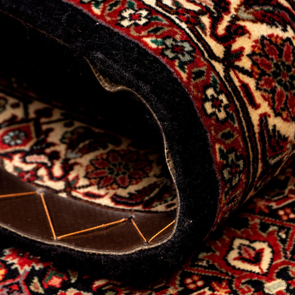 Alfombra de pasillo Alfombra persa - Bidjar - 296 x 83 cm - rojo oscuro