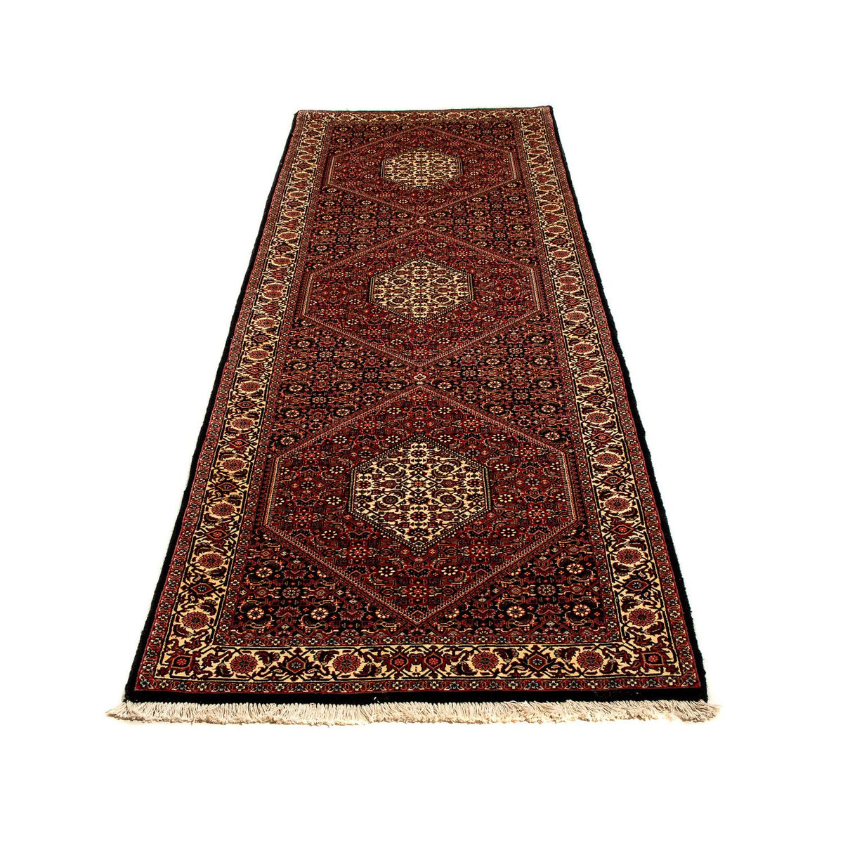 Alfombra de pasillo Alfombra persa - Bidjar - 296 x 83 cm - rojo oscuro
