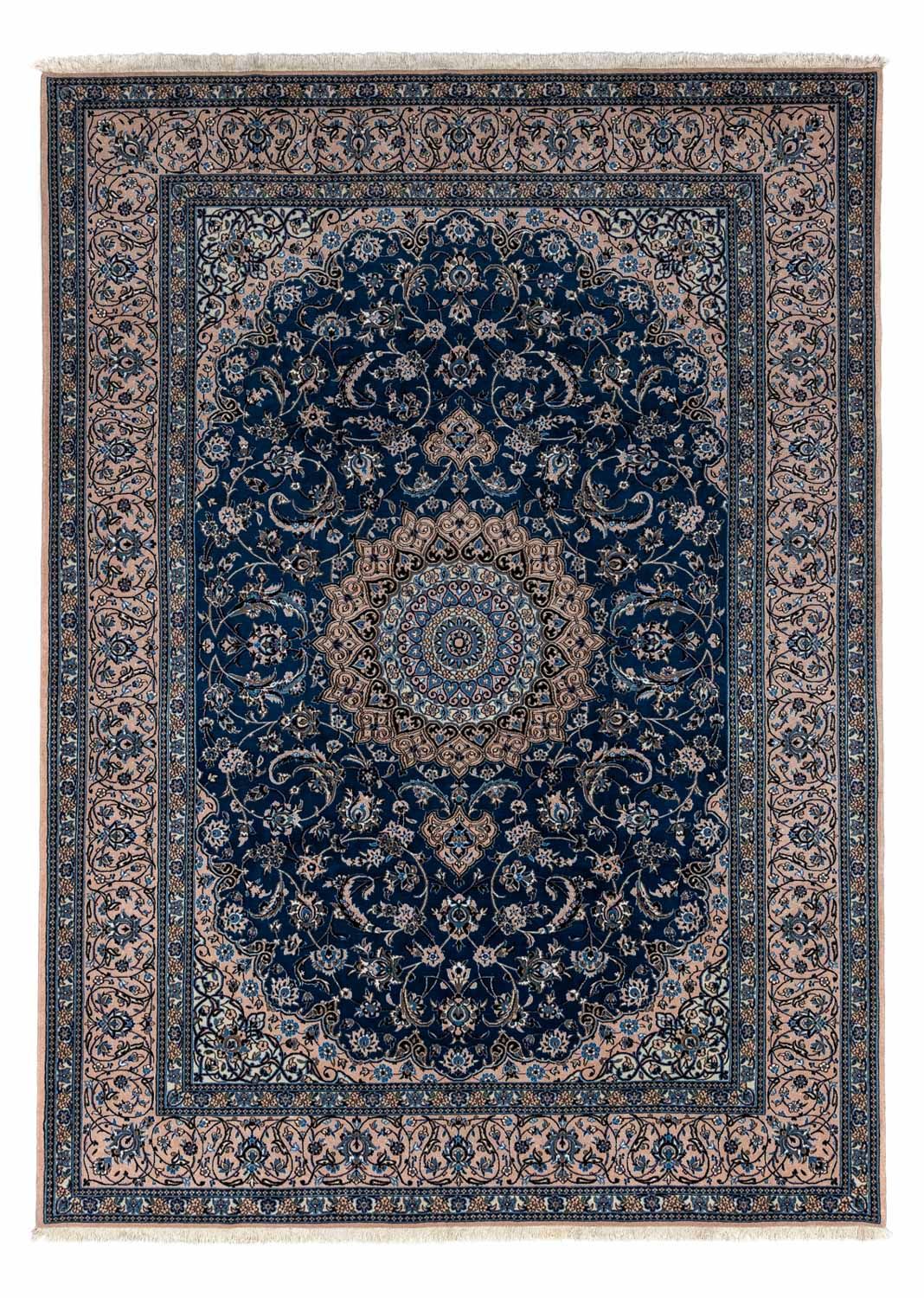Alfombra Persa - Nain - Real - 348 x 245 cm - azul oscuro