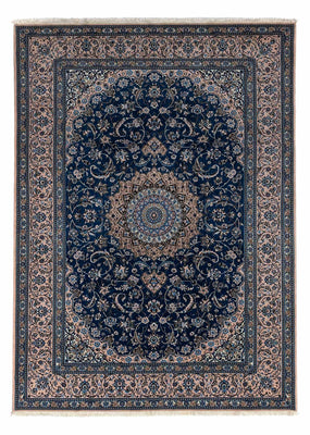 Alfombra Persa - Nain - Real - 348 x 245 cm - azul oscuro