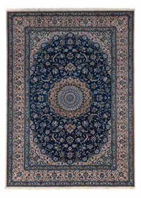 Alfombra Persa - Nain - Real - 348 x 245 cm - azul oscuro