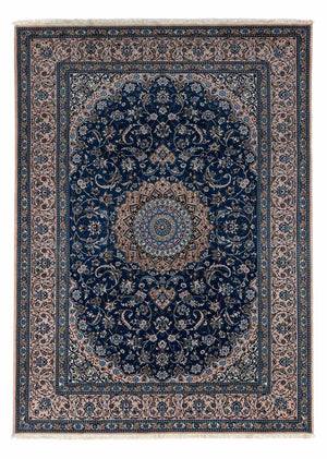 Alfombra Persa - Nain - Real - 348 x 245 cm - azul oscuro