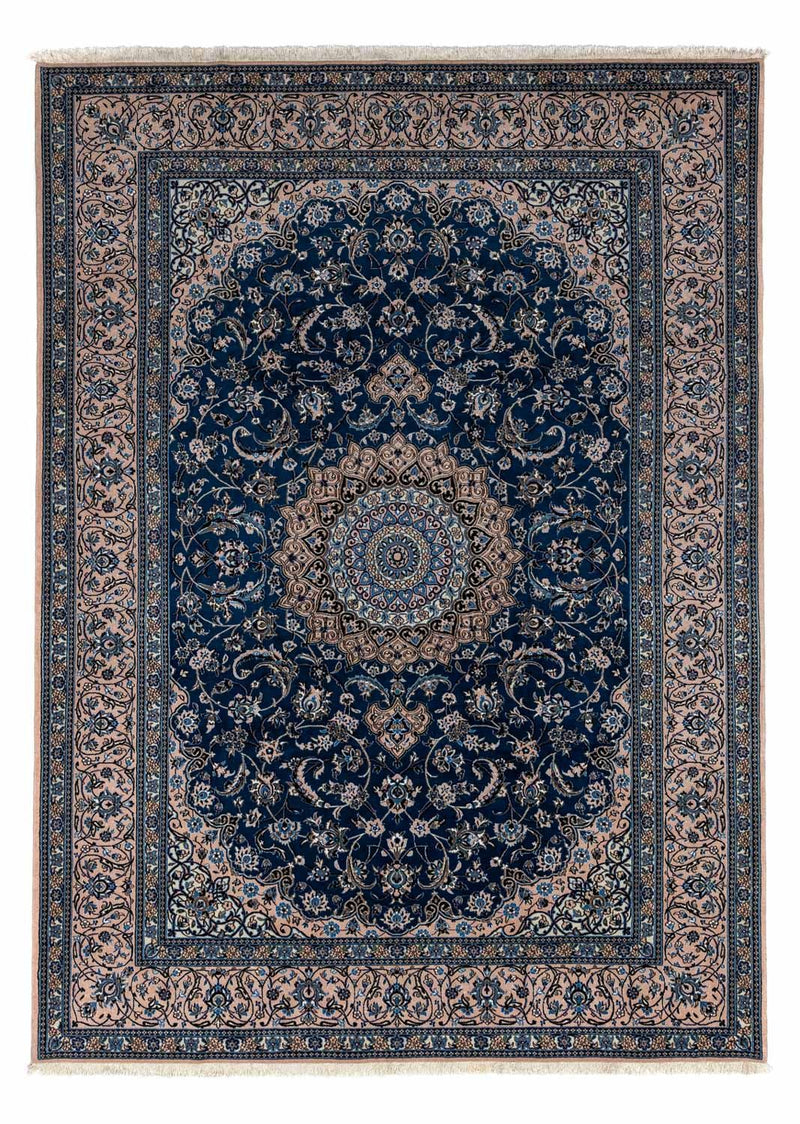 Alfombra Persa - Nain - Real - 348 x 245 cm - azul oscuro