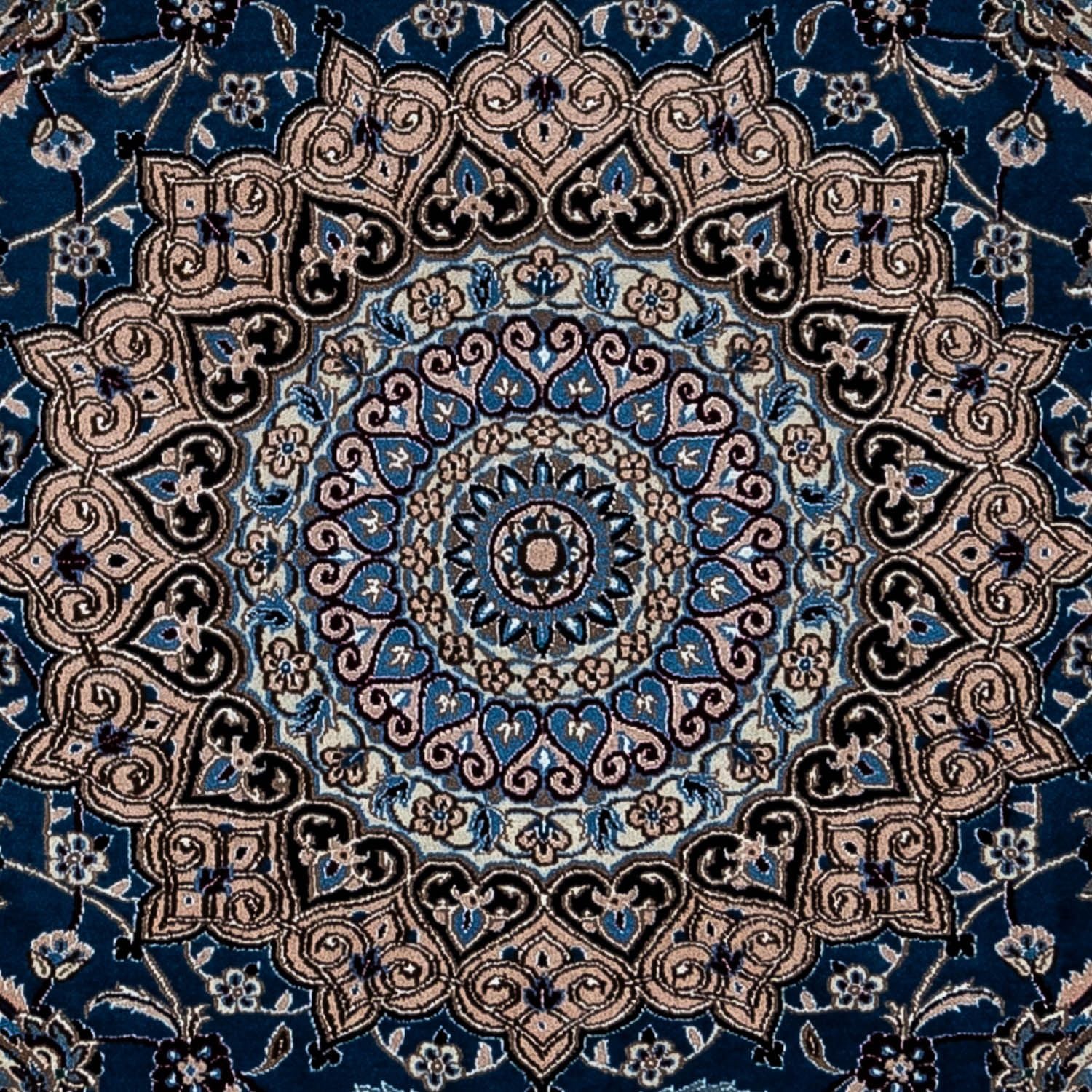 Alfombra Persa - Nain - Real - 348 x 245 cm - azul oscuro