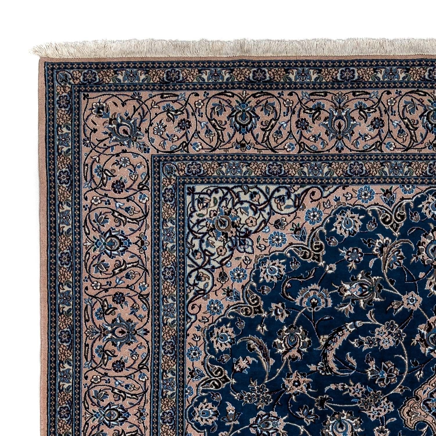 Alfombra Persa - Nain - Real - 348 x 245 cm - azul oscuro