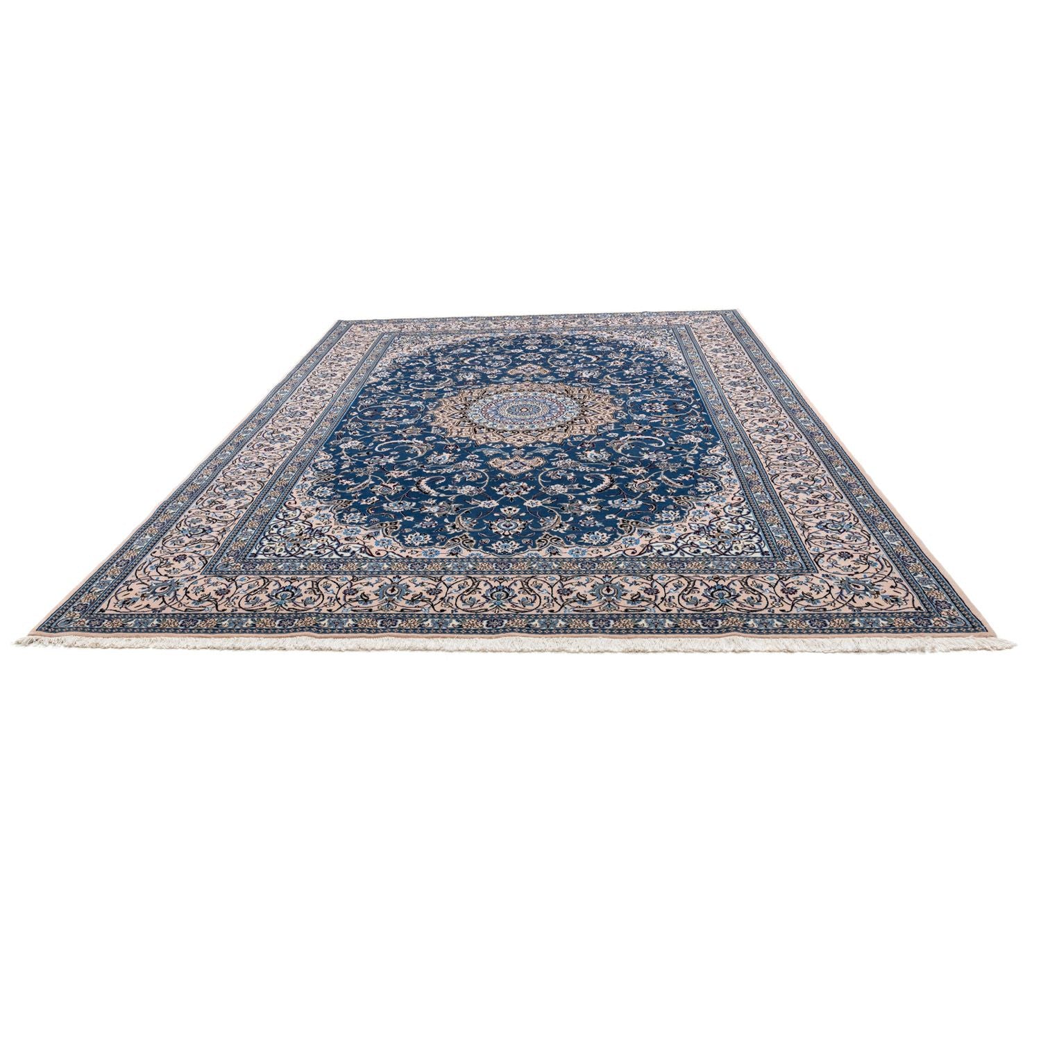 Alfombra Persa - Nain - Real - 348 x 245 cm - azul oscuro