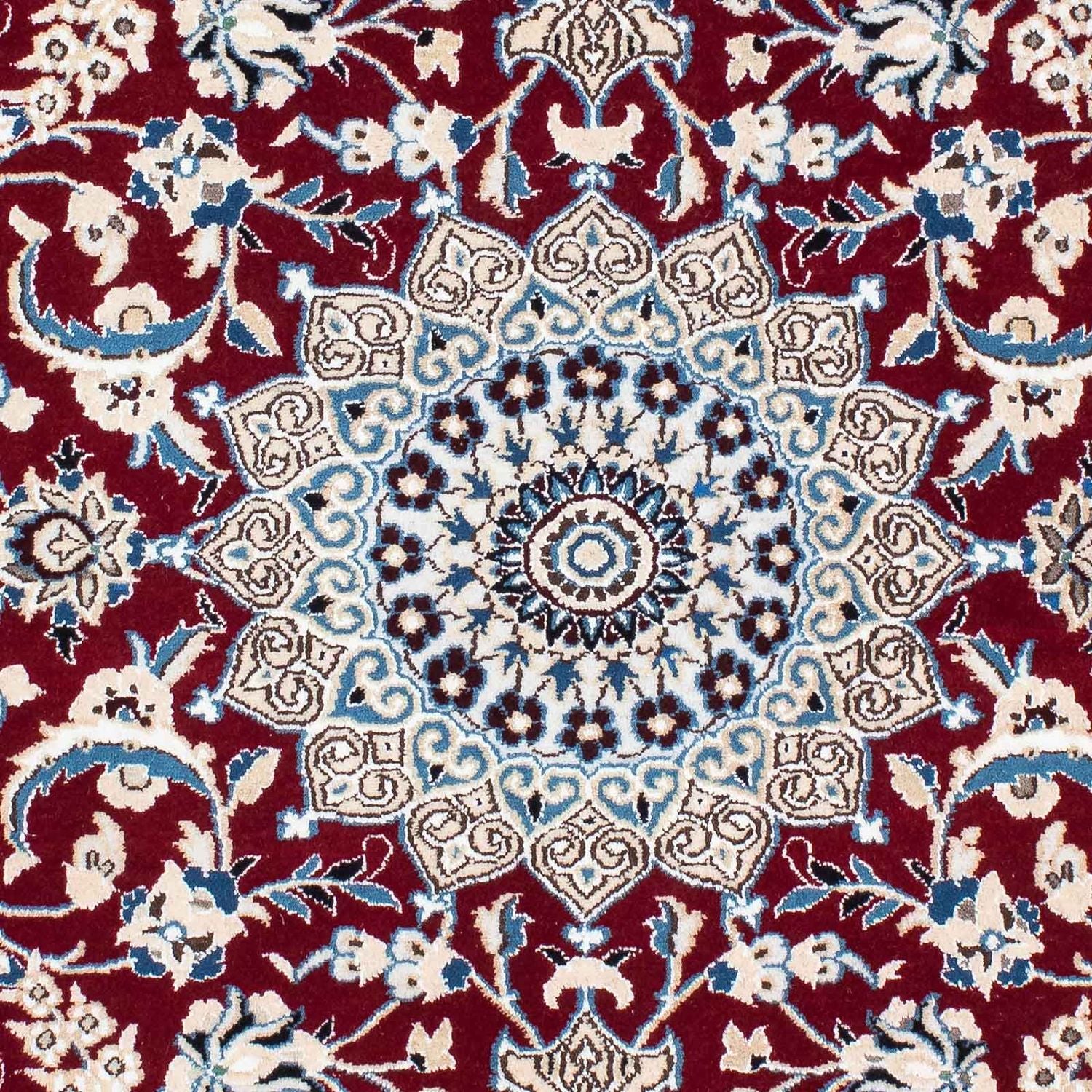 Alfombra Persa - Nain - Real - 172 x 112 cm - rojo oscuro