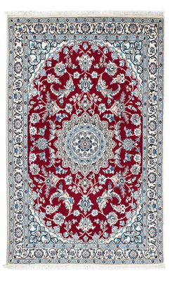 Alfombra Persa - Nain - Real - 187 x 112 cm - rojo oscuro