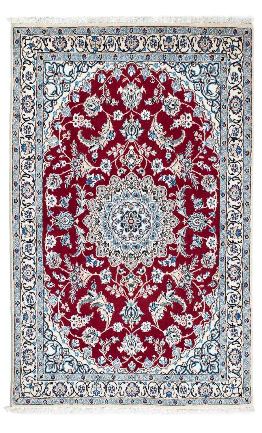 Alfombra Persa - Nain - Real - 187 x 112 cm - rojo oscuro