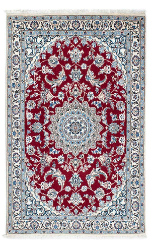 Alfombra Persa - Nain - Real - 187 x 112 cm - rojo oscuro