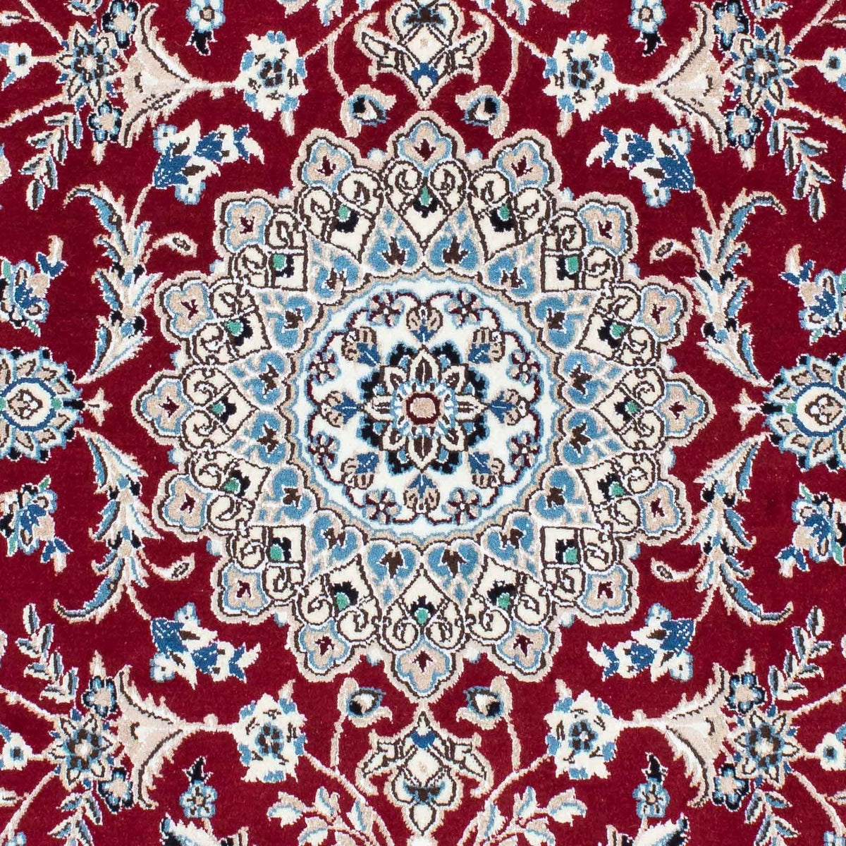 Alfombra Persa - Nain - Real - 187 x 112 cm - rojo oscuro