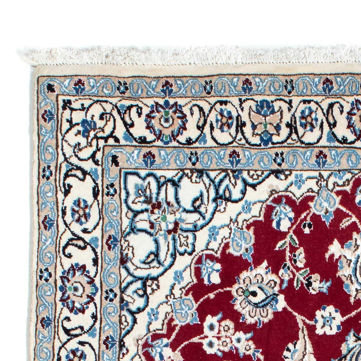 Alfombra Persa - Nain - Real - 187 x 112 cm - rojo oscuro