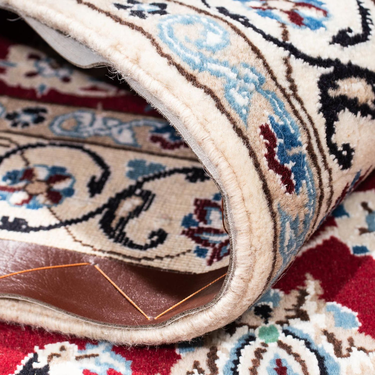 Alfombra Persa - Nain - Real - 187 x 112 cm - rojo oscuro