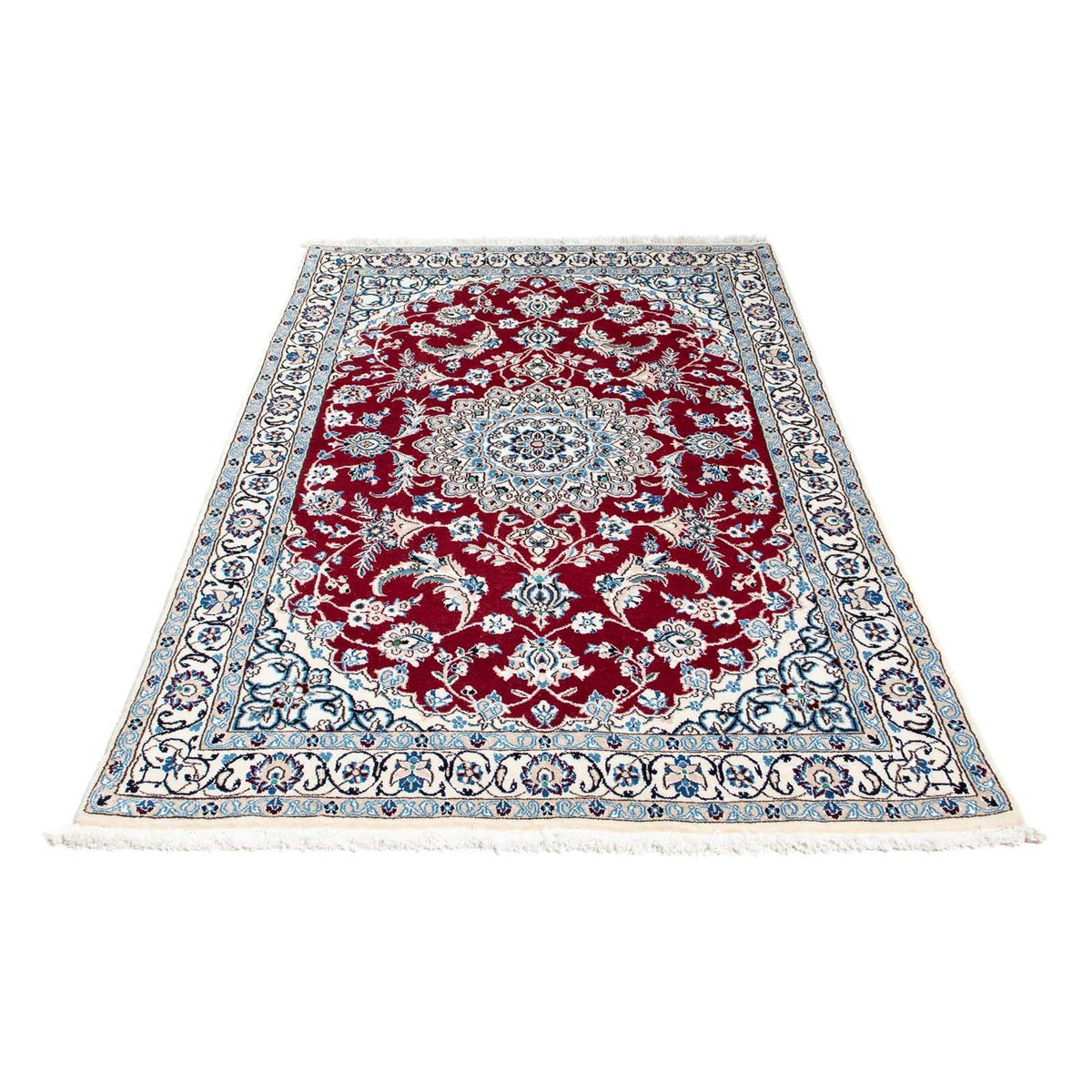 Alfombra Persa - Nain - Real - 187 x 112 cm - rojo oscuro