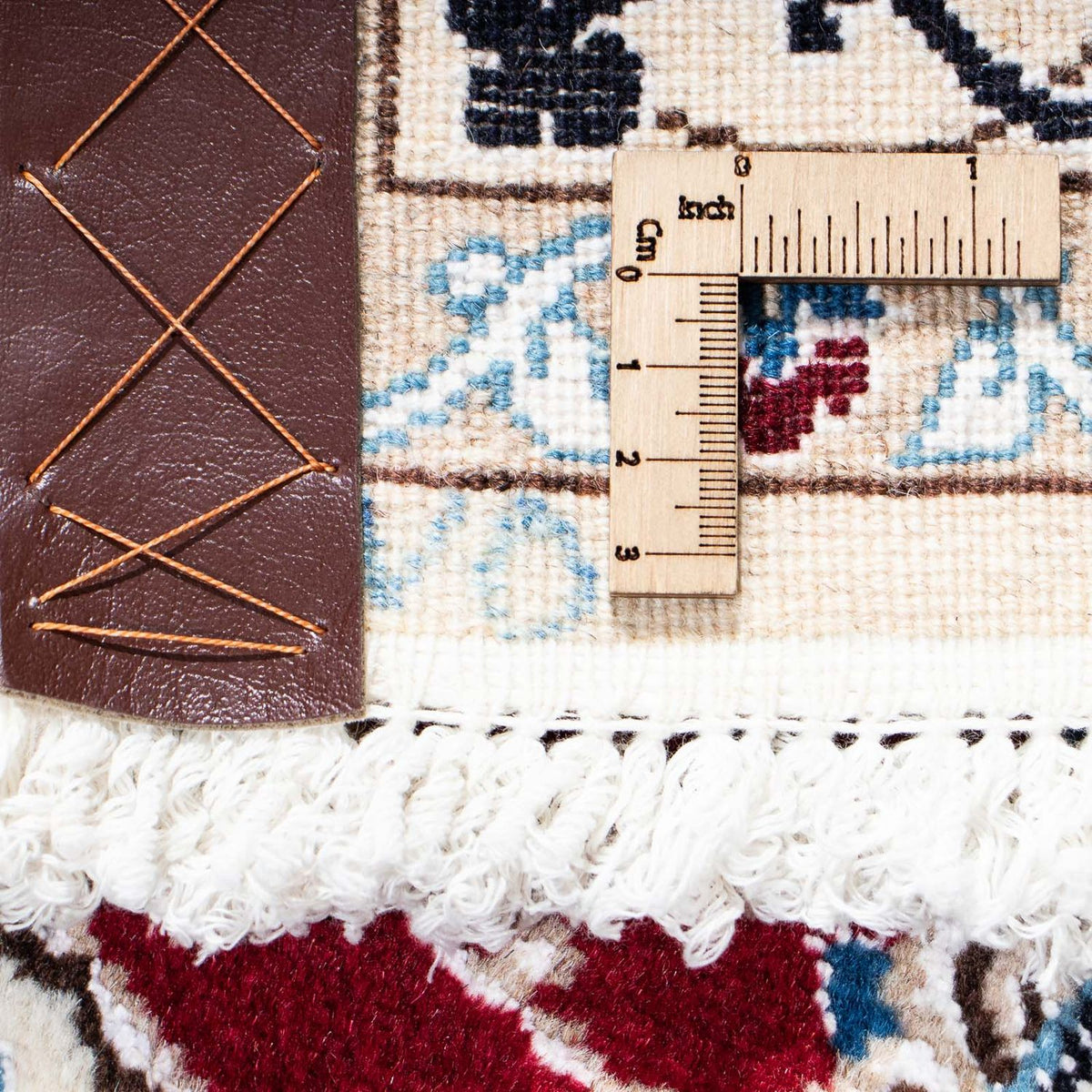 Alfombra Persa - Nain - Real - 187 x 112 cm - rojo oscuro