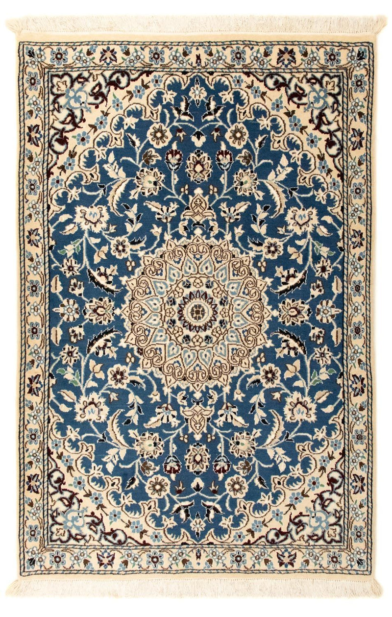 Alfombra Persa - Nain - Real - 133 x 88 cm - azul