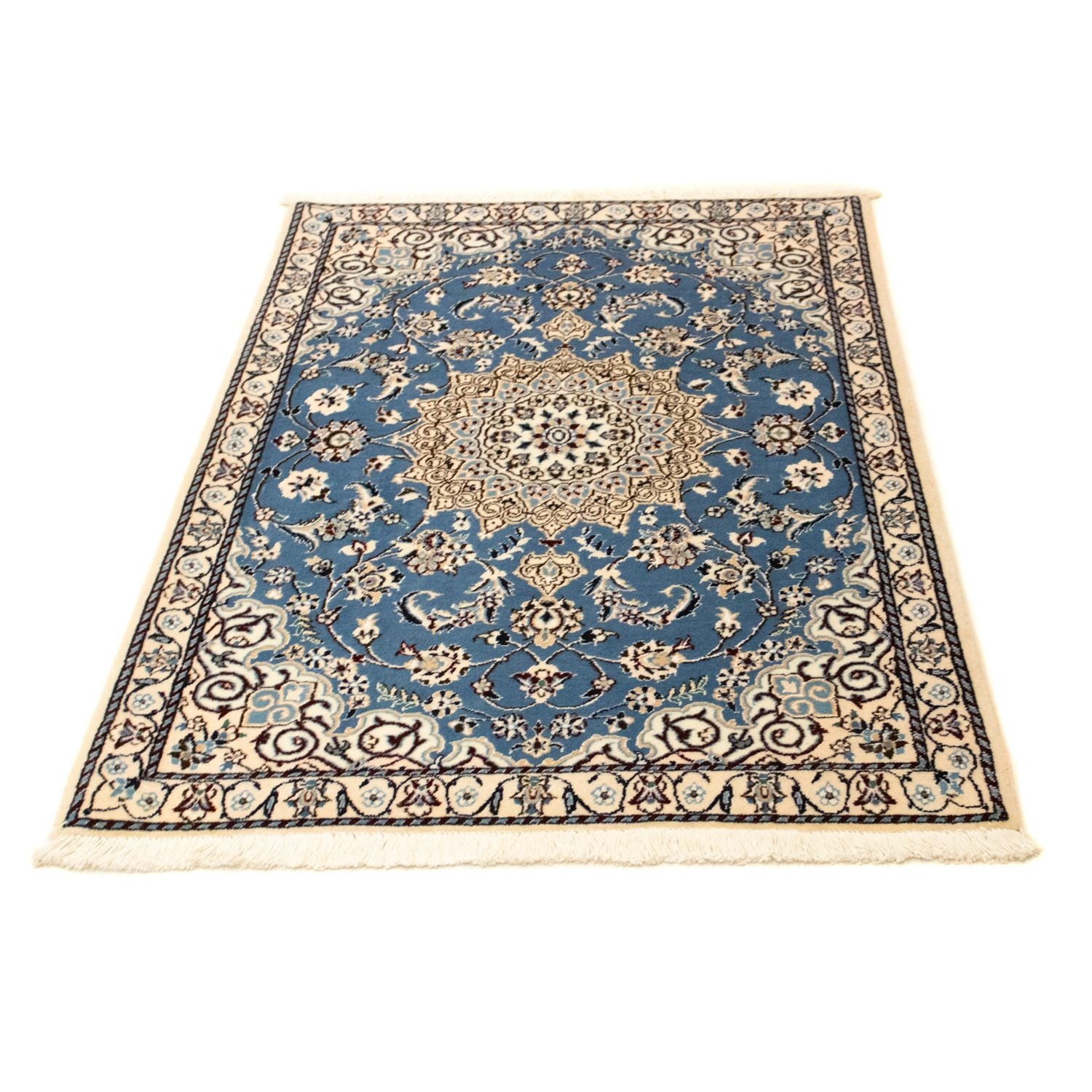 Alfombra Persa - Nain - Real - 125 x 88 cm - azul
