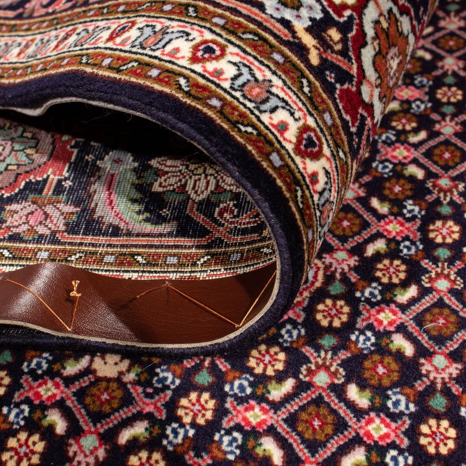Alfombra persa - Tabriz cuadrado  - 203 x 202 cm - azul oscuro
