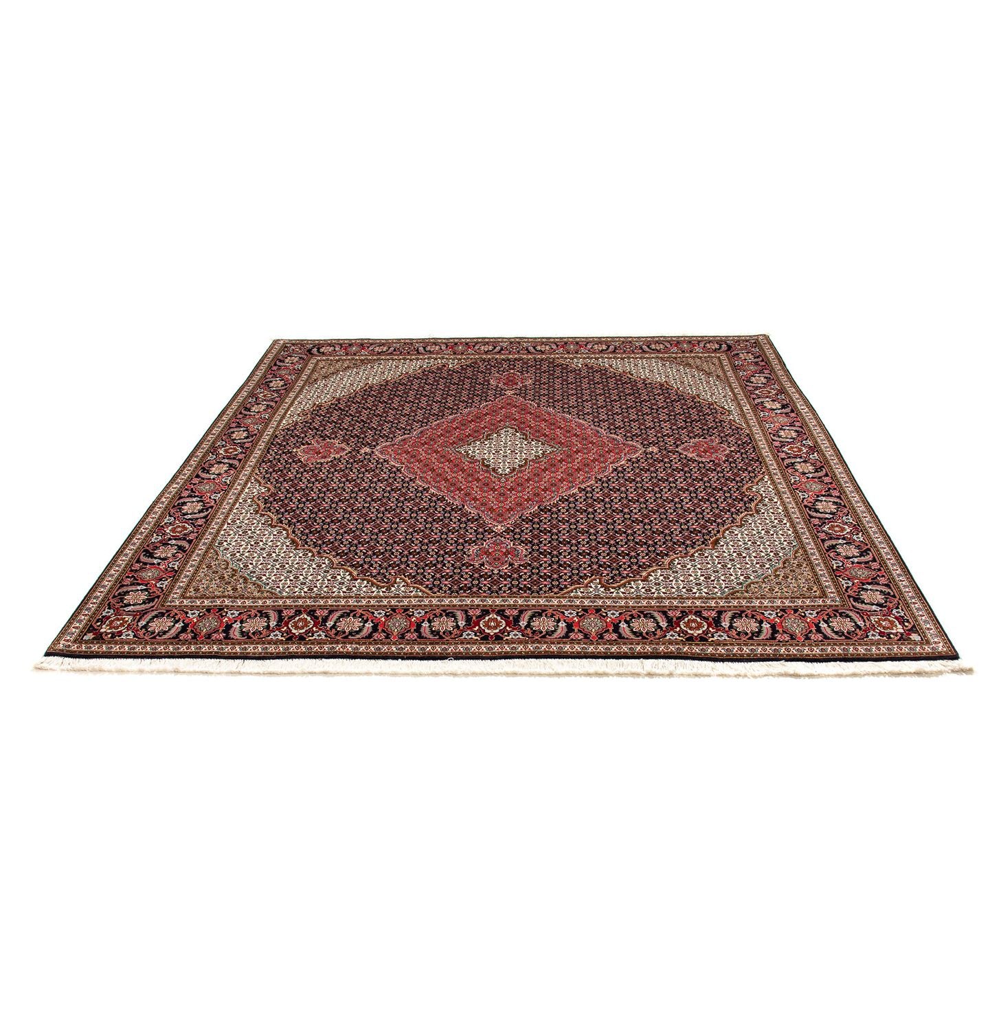 Alfombra persa - Tabriz cuadrado  - 203 x 202 cm - azul oscuro
