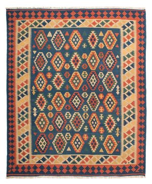 Alfombra Kelim - Oriental - 232 x 194 cm - azul