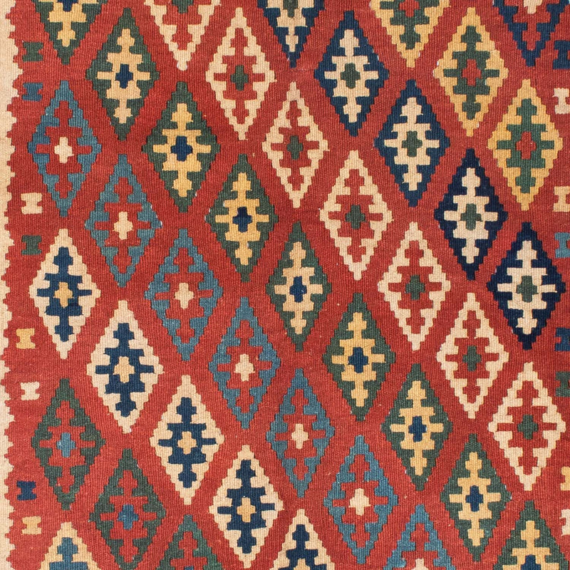 Alfombra Kelim - Oriental - 206 x 156 cm - rojo oscuro