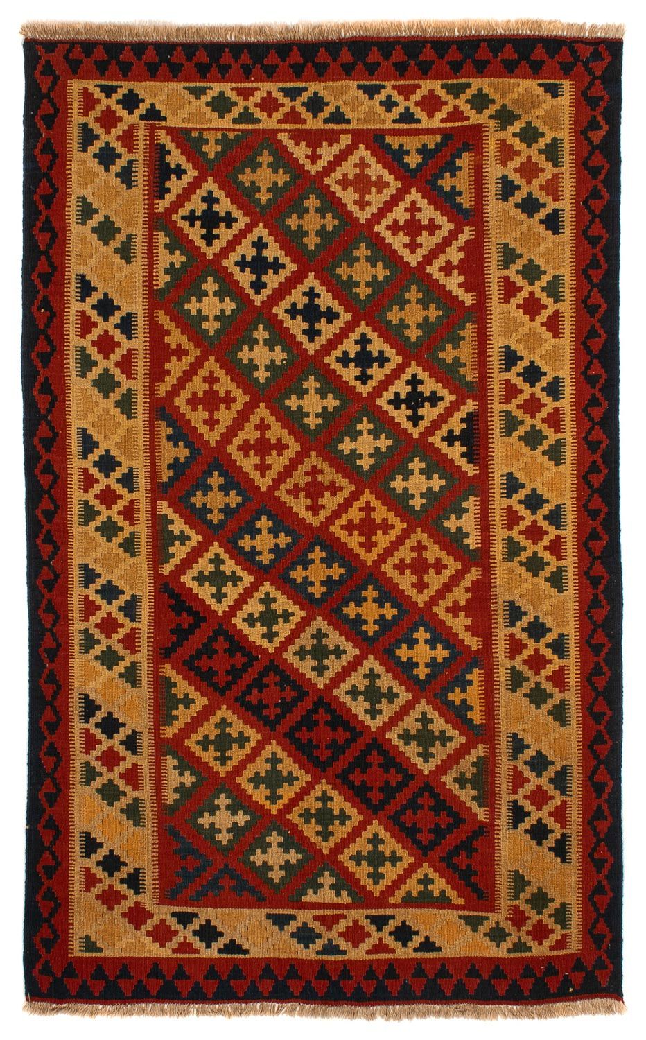 Alfombra Kelim - Oriental - 211 x 146 cm - rojo oscuro