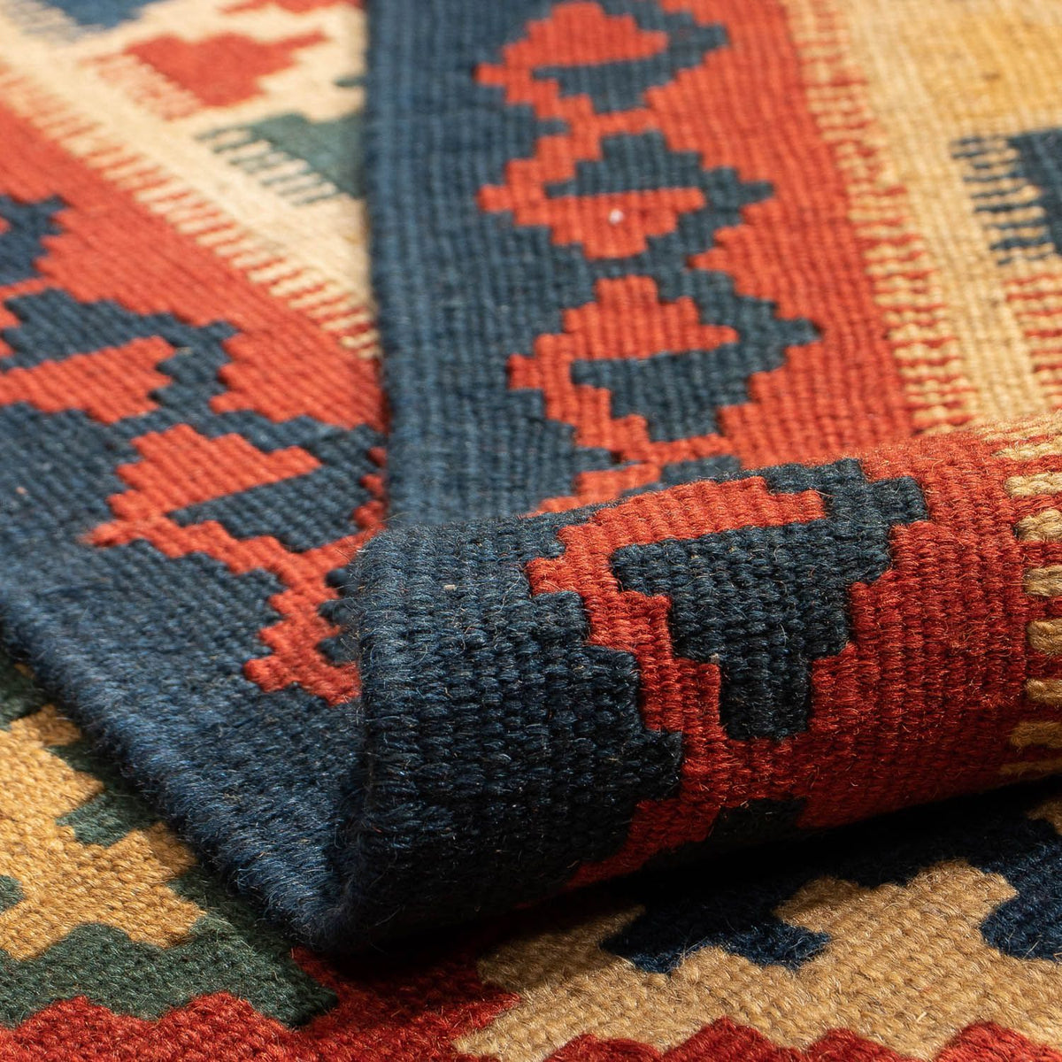 Alfombra Kelim - Oriental - 211 x 146 cm - rojo oscuro
