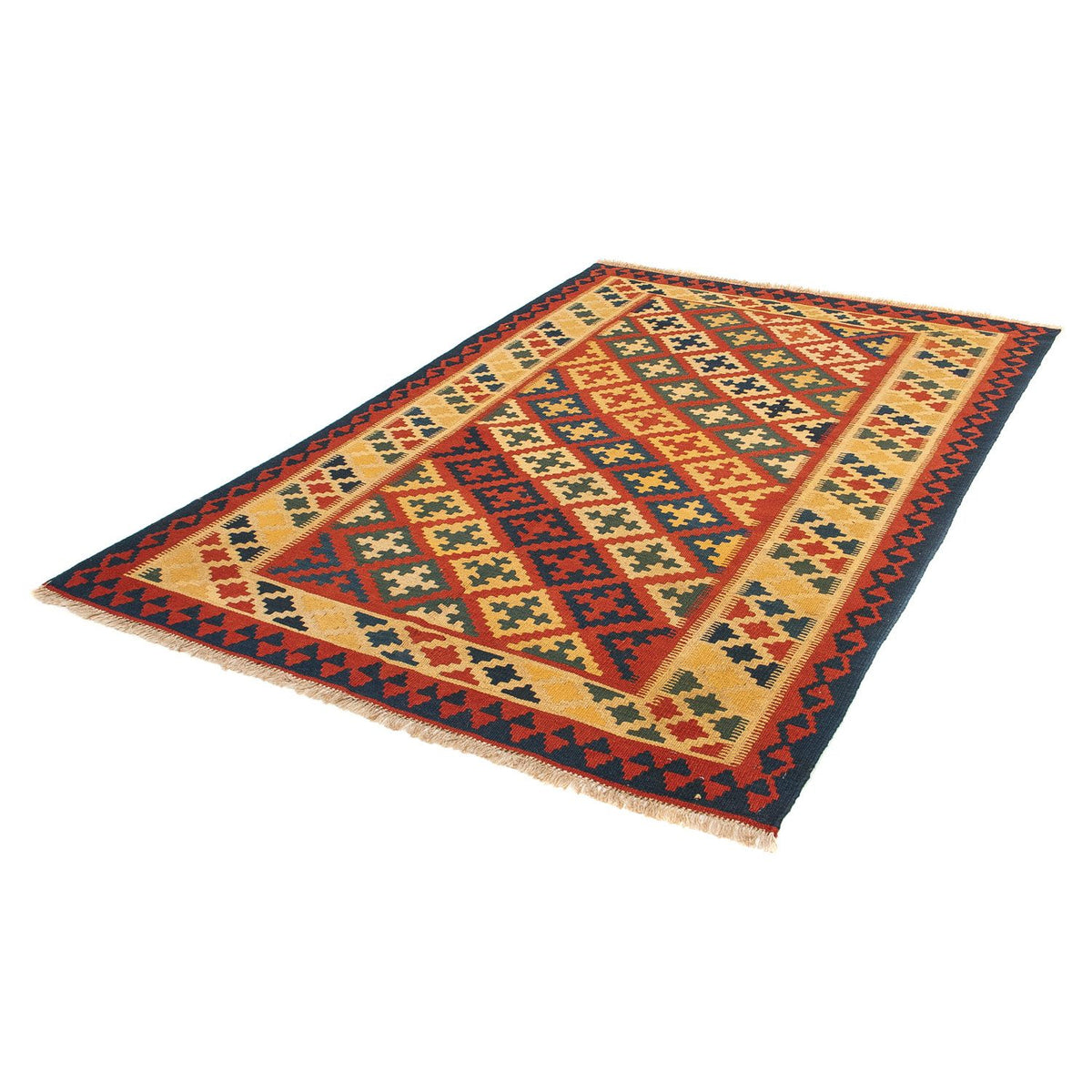 Alfombra Kelim - Oriental - 211 x 146 cm - rojo oscuro