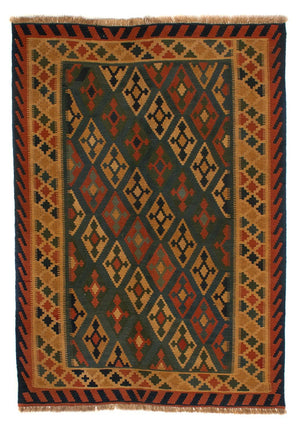 Alfombra Kelim - Oriental - 203 x 155 cm - azul oscuro