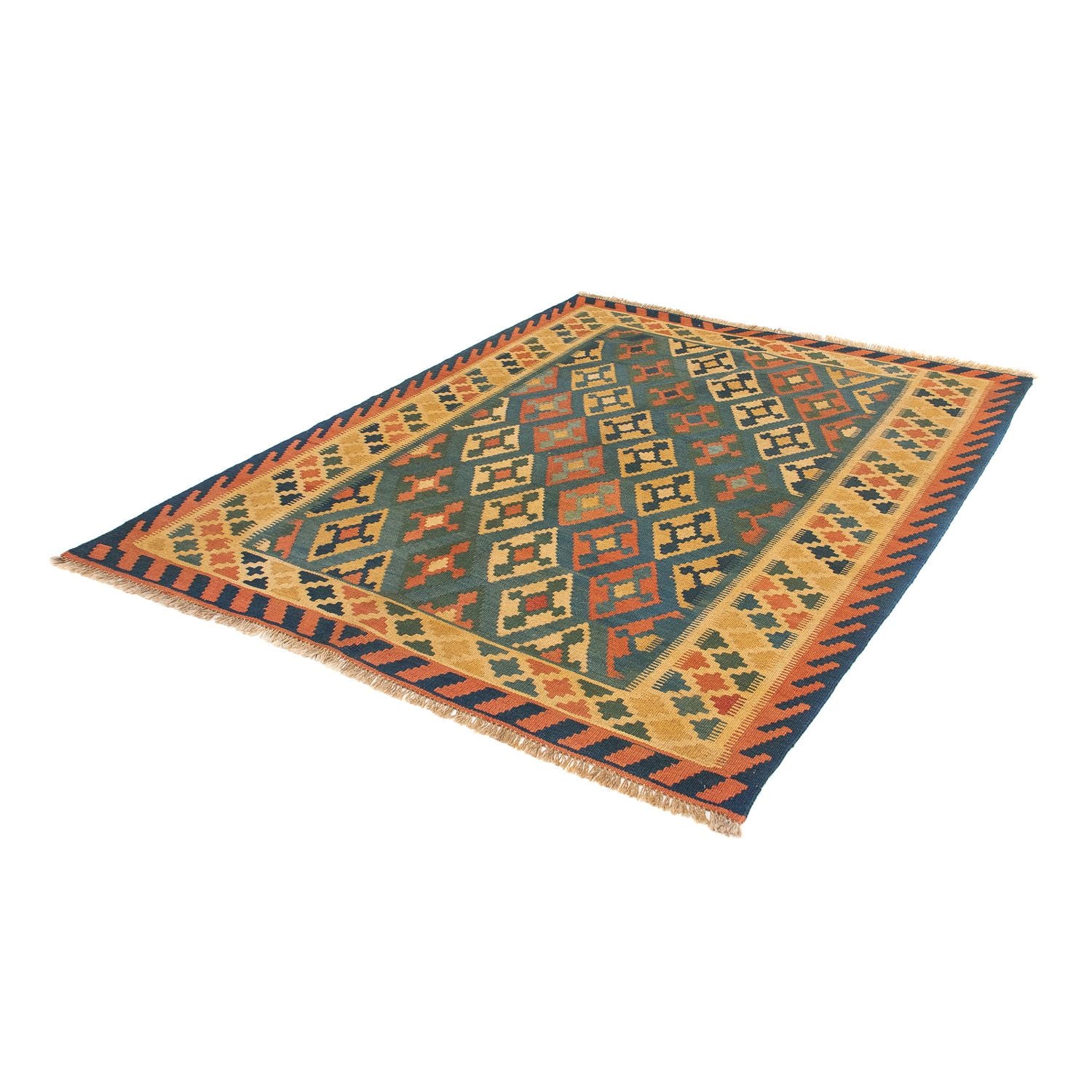 Alfombra Kelim - Oriental - 203 x 155 cm - azul oscuro