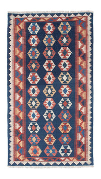 Alfombra de pasillo Alfombra Kelim - Oriental - 186 x 104 cm - azul