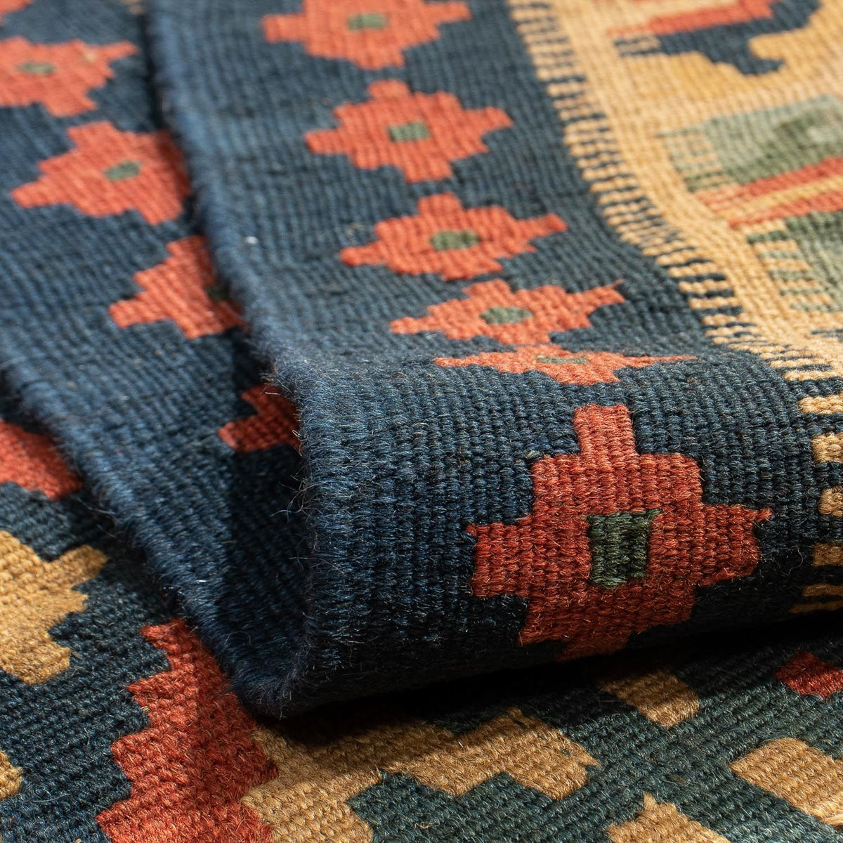 Alfombra Kelim - Oriental - 213 x 148 cm - rojo oscuro