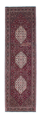 Alfombra de pasillo Alfombra persa - Bidjar - 248 x 73 cm - rojo oscuro