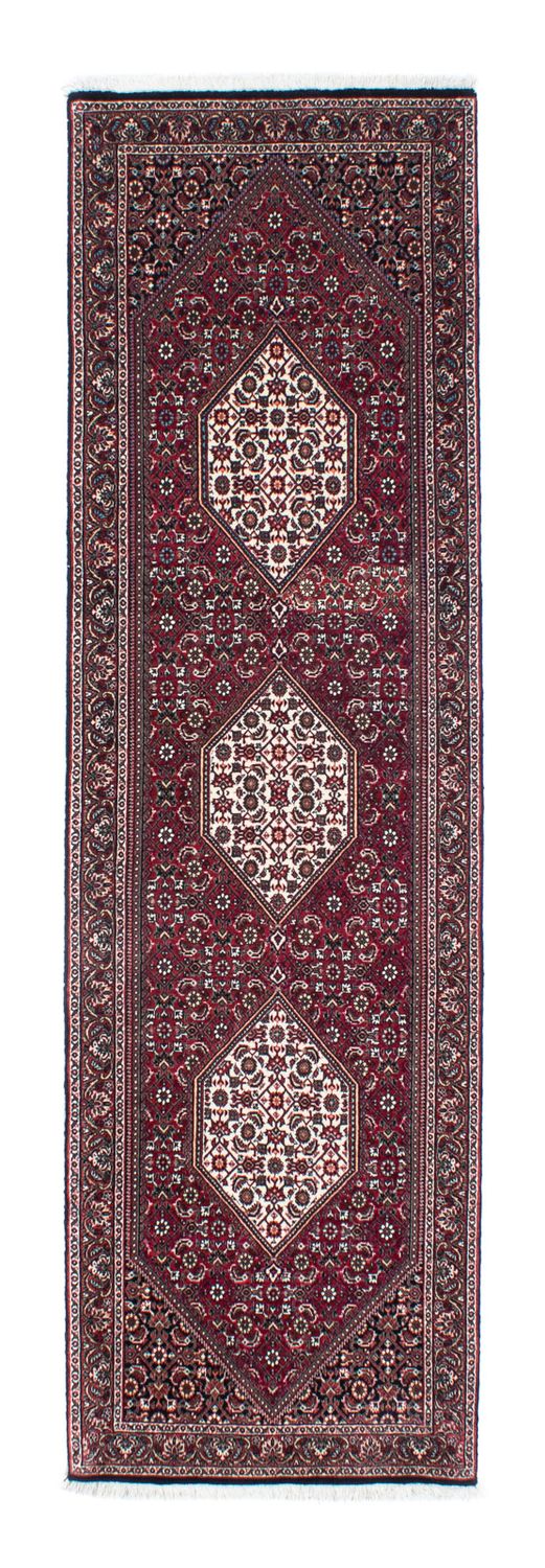 Alfombra de pasillo Alfombra persa - Bidjar - 248 x 73 cm - rojo oscuro