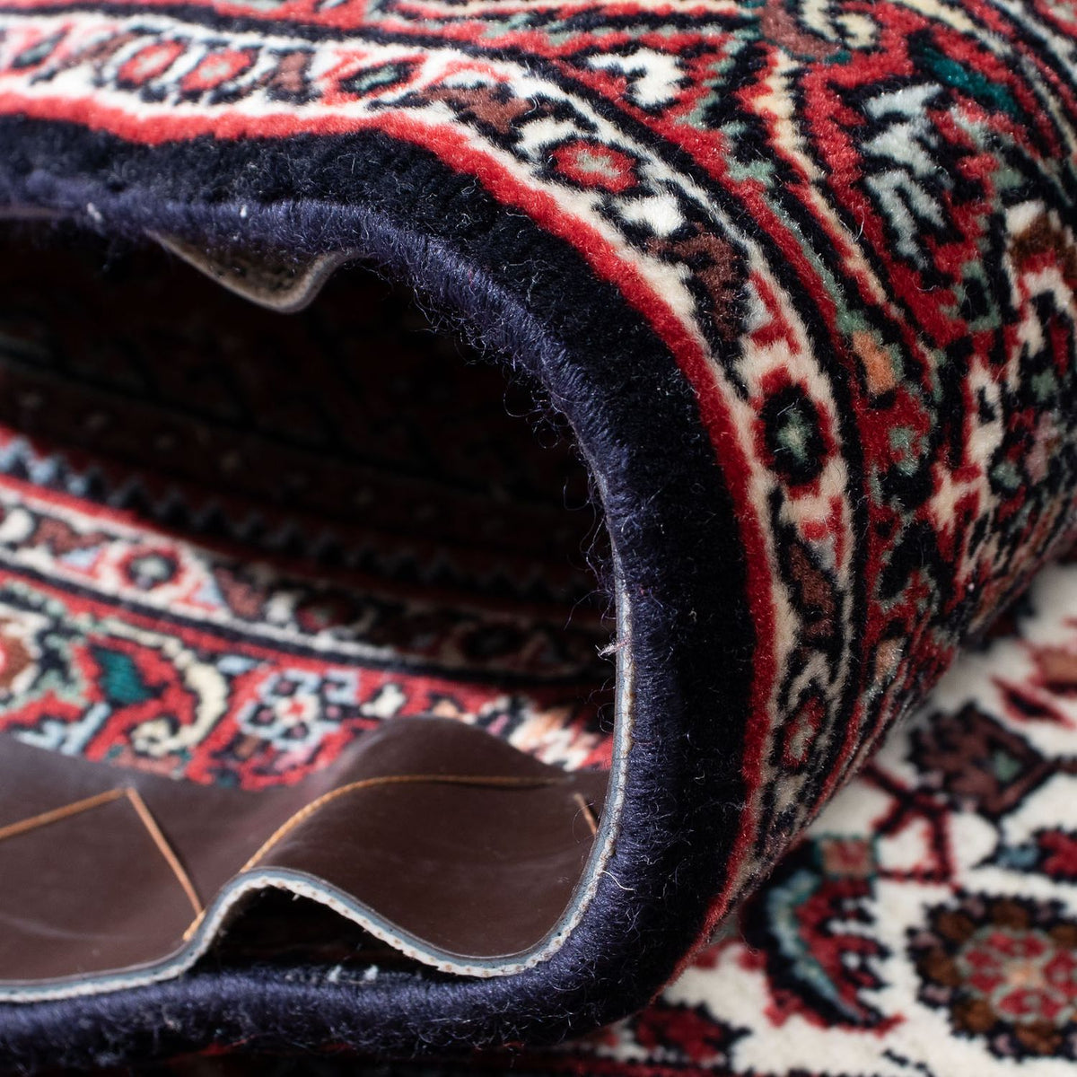 Alfombra de pasillo Alfombra persa - Bidjar - 248 x 73 cm - rojo oscuro