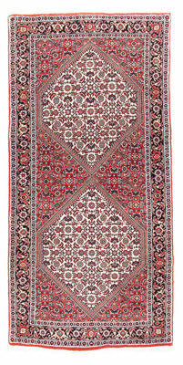 Alfombra persa - Bidjar - 152 x 75 cm - rojo claro