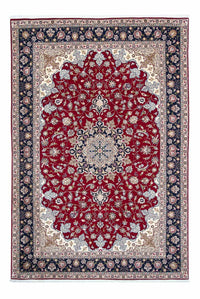 Alfombra Persa - Tabriz - Real - 297 x 203 cm - rojo oscuro