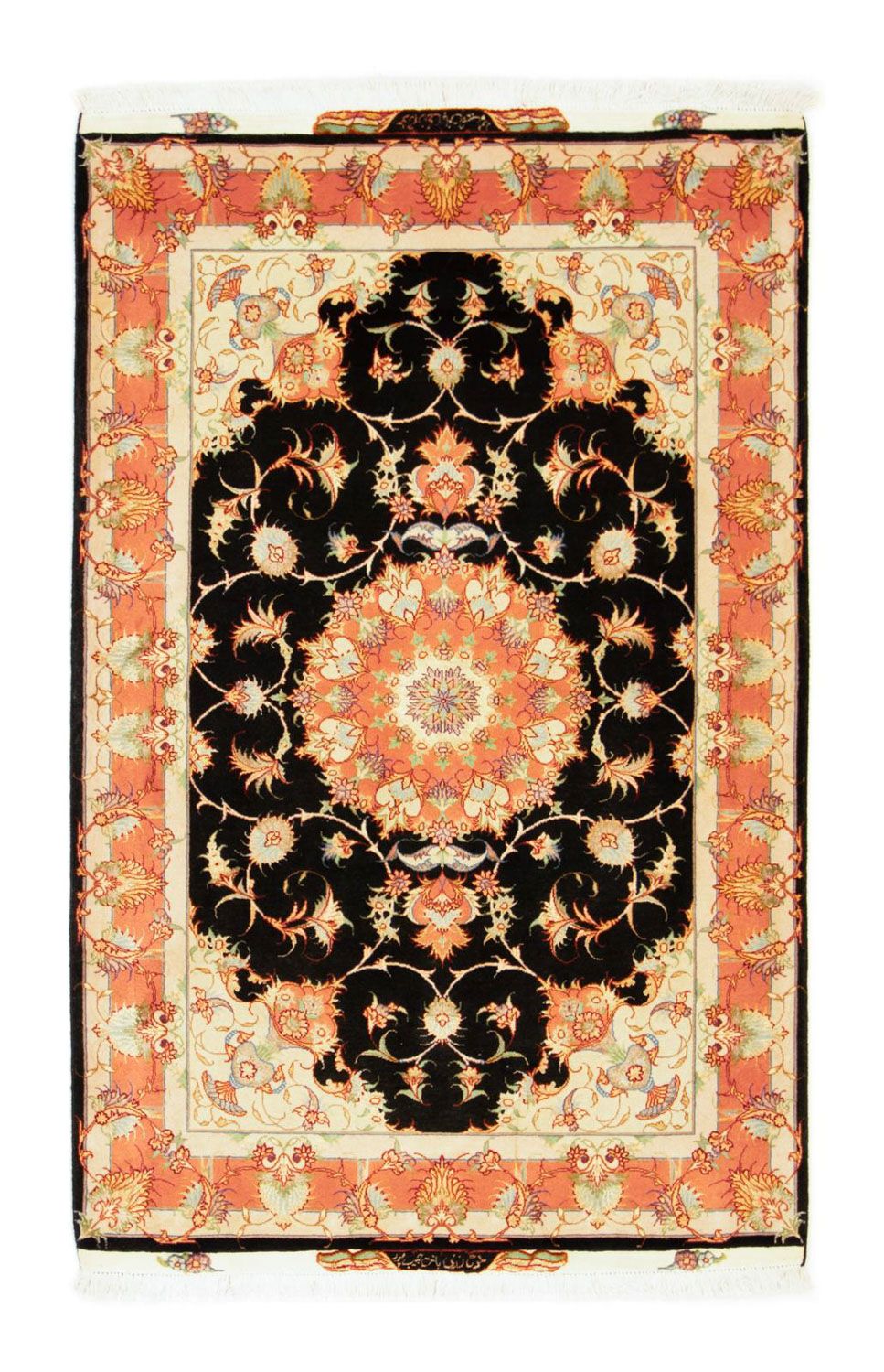 Alfombra Persa - Tabriz - Real - 163 x 104 cm - negro
