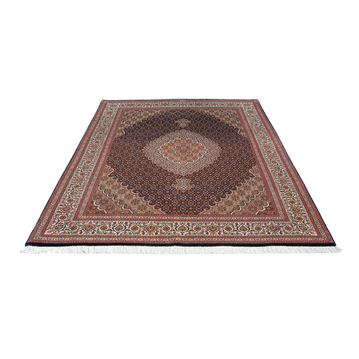 Alfombra persa - Tabriz - 200 x 154 cm - marrón oscuro
