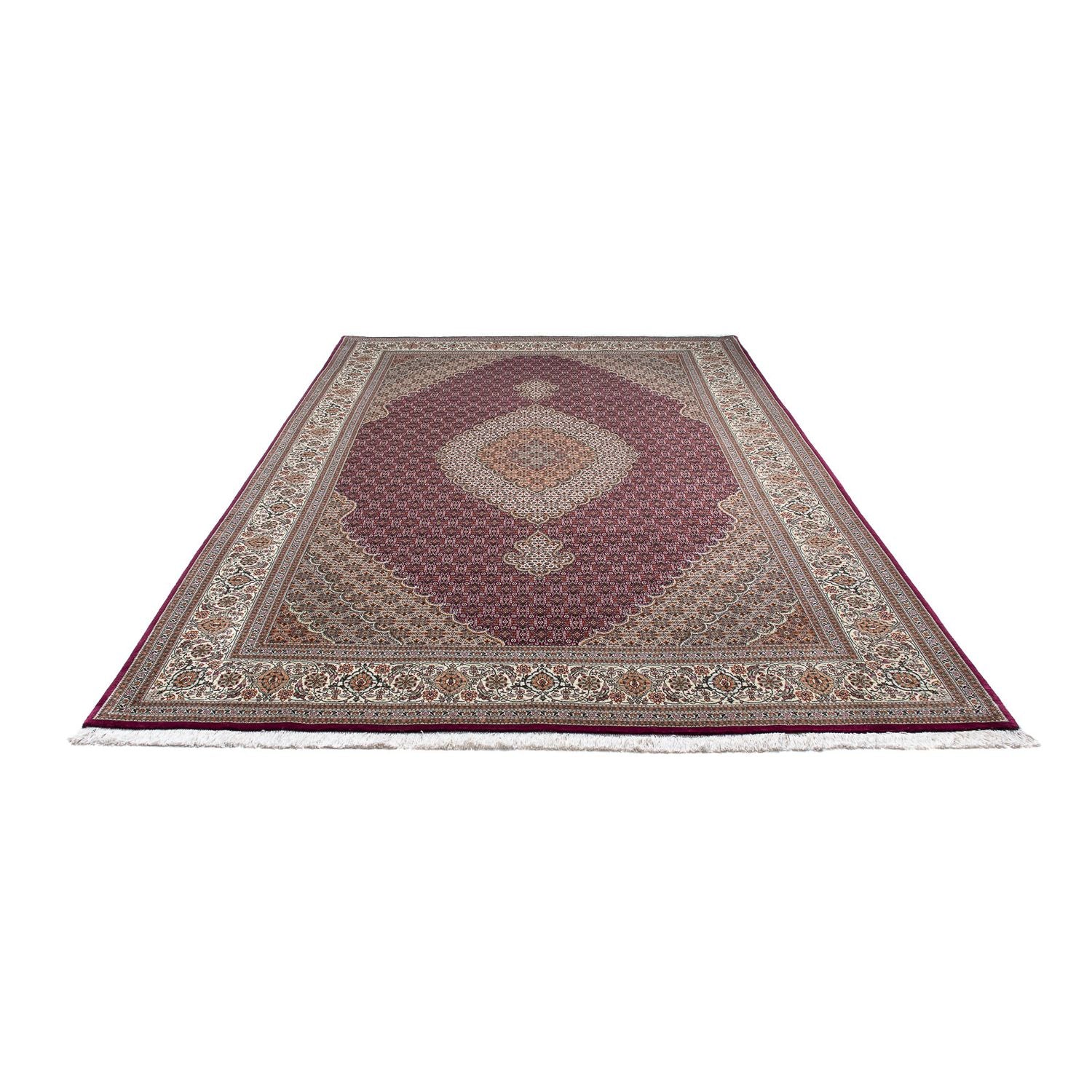 Alfombra persa - Tabriz - 302 x 203 cm - rojo oscuro