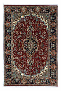 Alfombra persa - Ghom - 204 x 138 cm - rojo oscuro