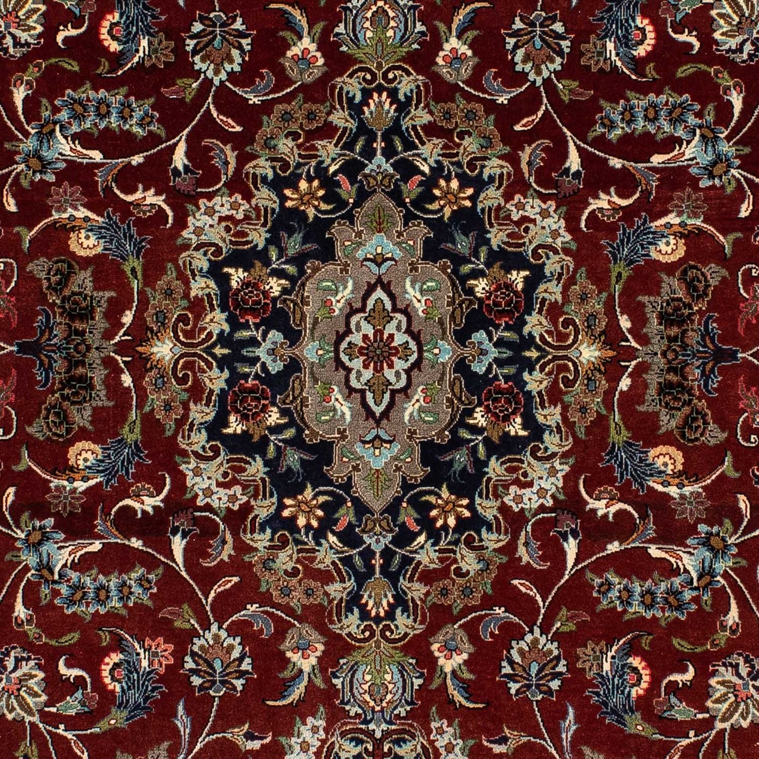 Alfombra persa - Ghom - 204 x 138 cm - rojo oscuro