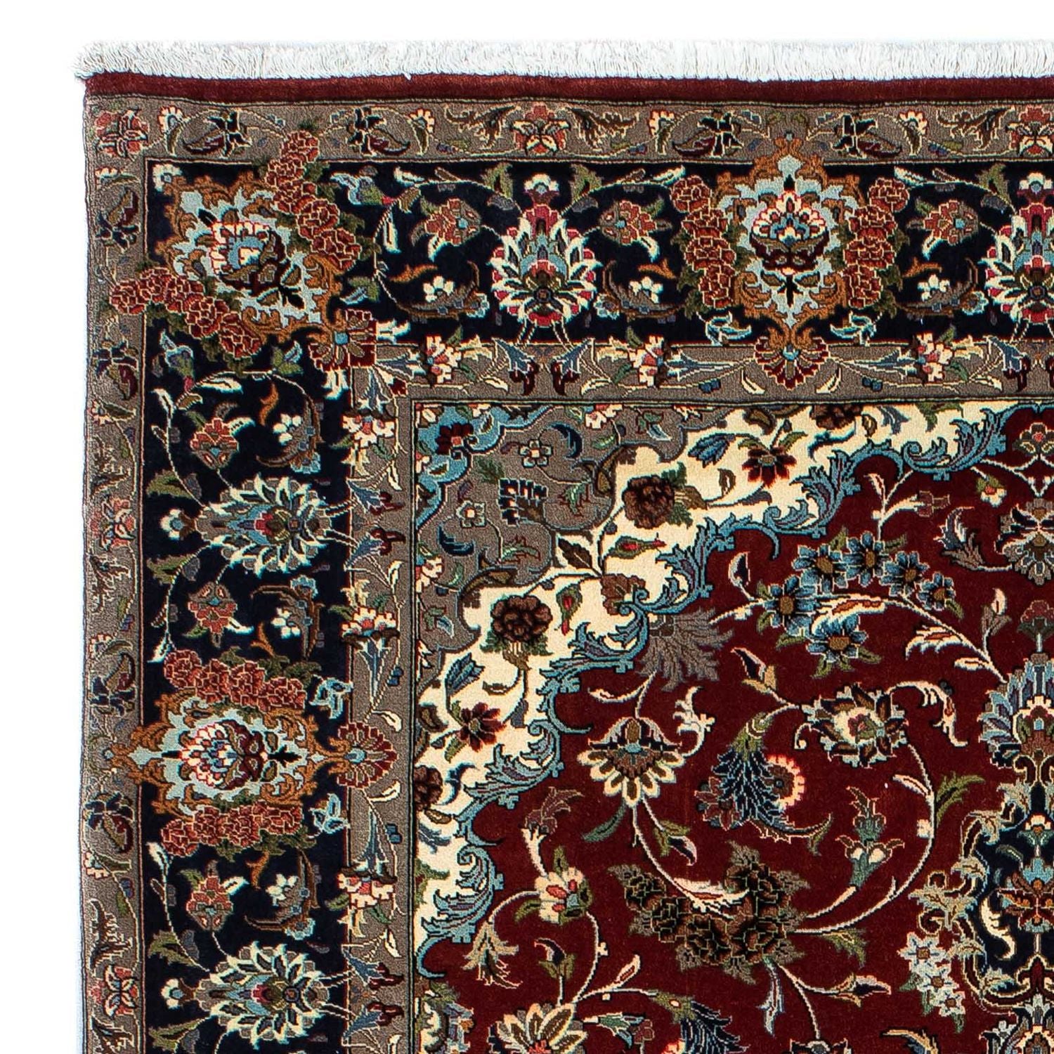 Alfombra persa - Ghom - 204 x 138 cm - rojo oscuro