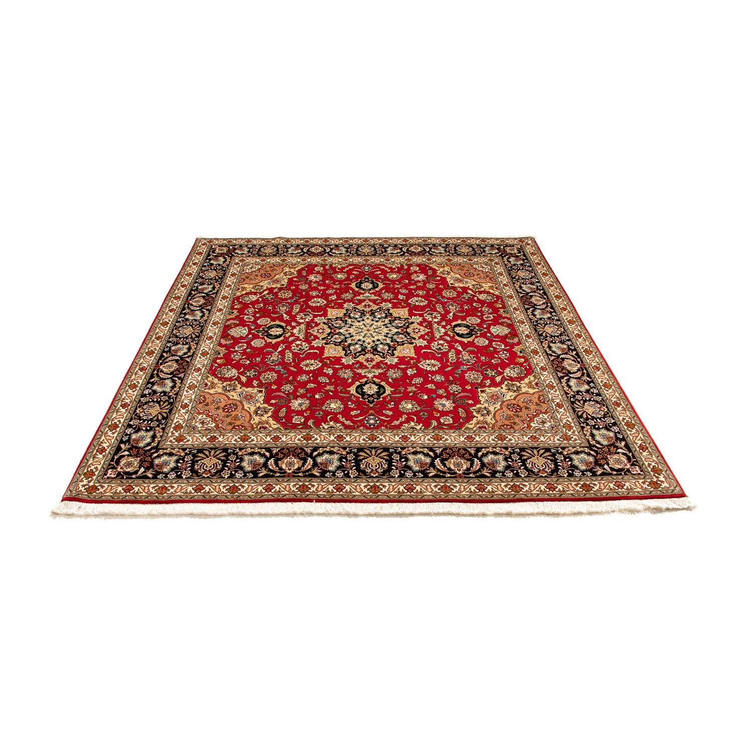Alfombra Persa - Tabriz - Real cuadrado  - 208 x 200 cm - rojo