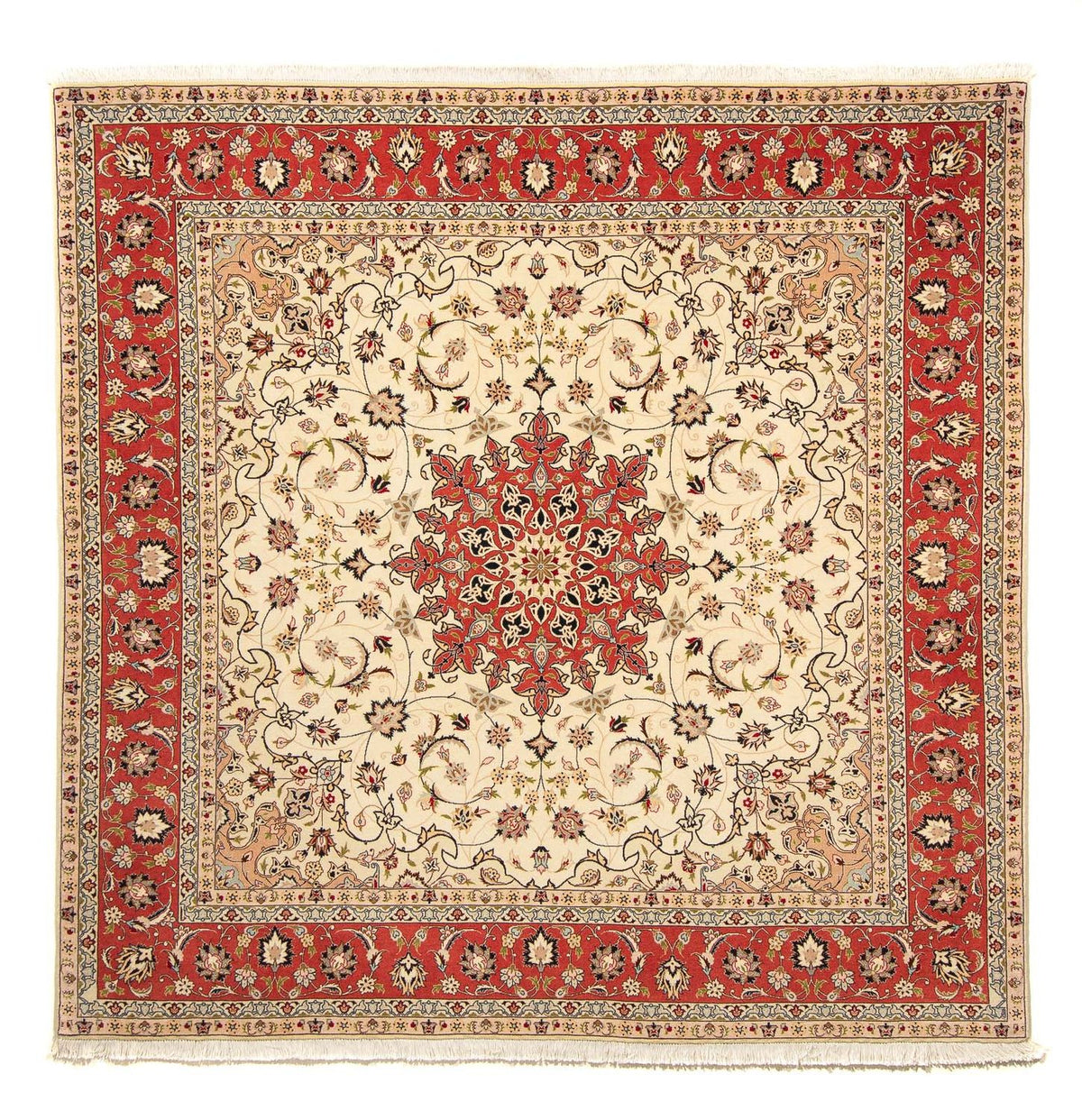Alfombra Persa - Tabriz - Real cuadrado  - 209 x 208 cm - beige