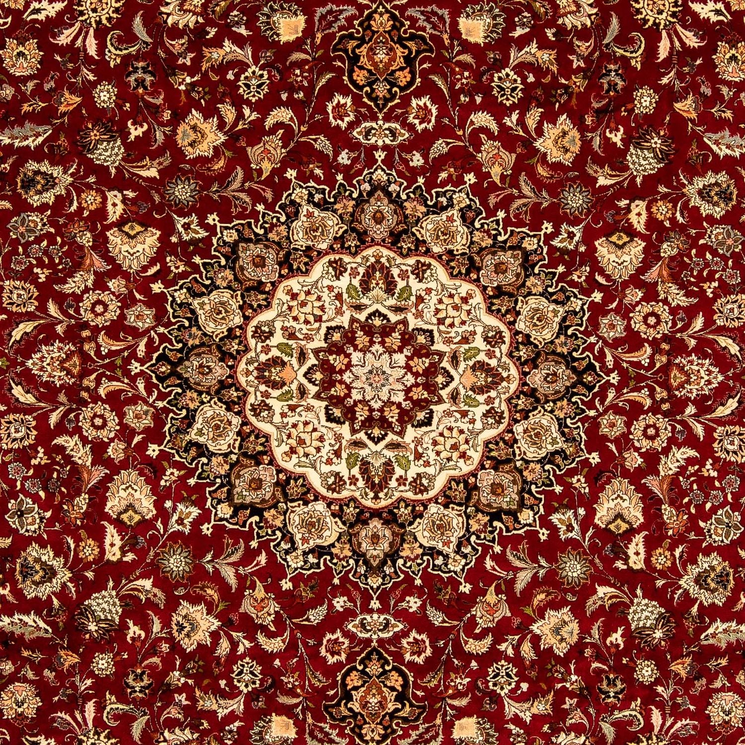 Alfombra Persa - Tabriz - Real - 351 x 250 cm - rojo oscuro