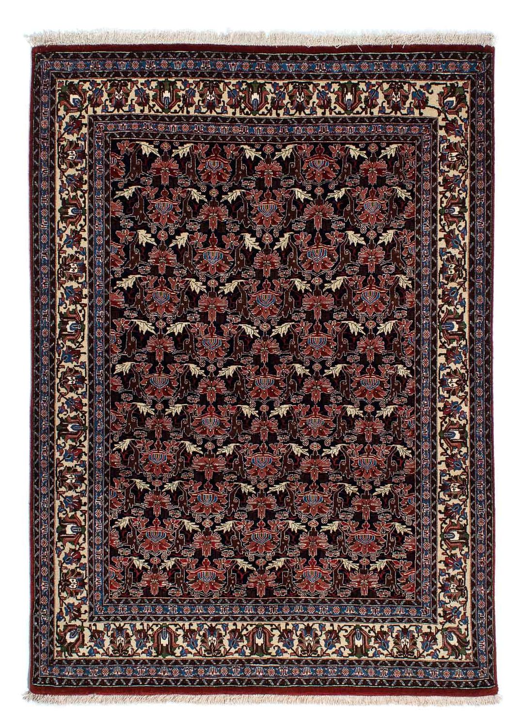 Alfombra persa - Ghom - 186 x 141 cm - azul oscuro
